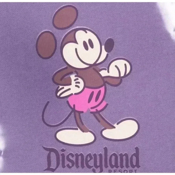 Nwt Disneyland Mickey Mouse Genuine Mousewear Purple Tie-Dye Sweatshirt b9 - Picture 3 of 3